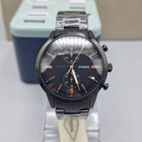 Fossil Townsman 44 mm Chronograph Black Stainless Steel Watch