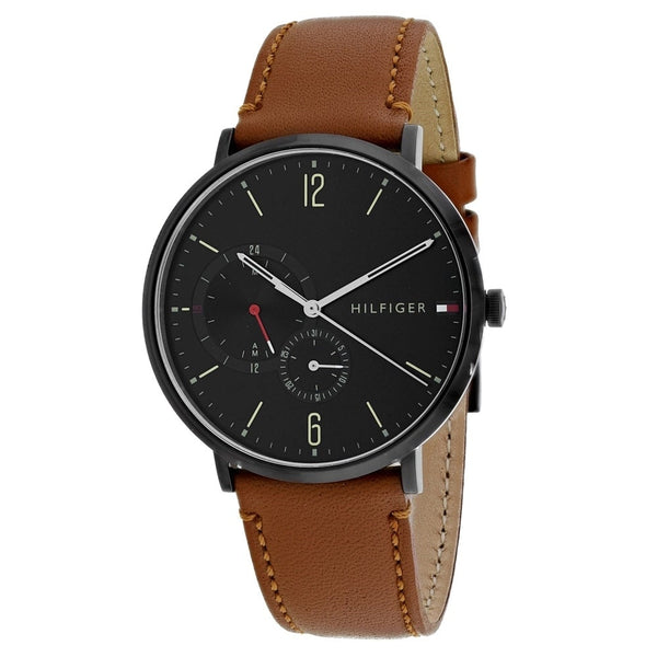 Tommy Hilfiger Men's Quartz Leather Strap Black Dial 40mm Watch