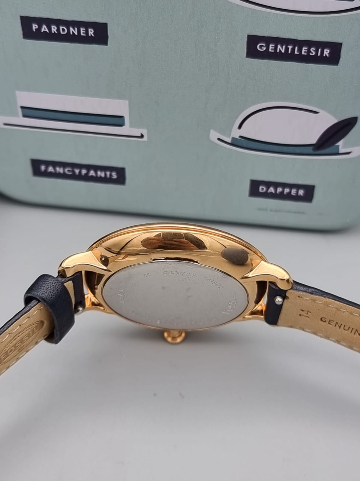 FOSSIL Jacqueline Silver Dial Navy Leather Quartz Ladies Watch ES3843