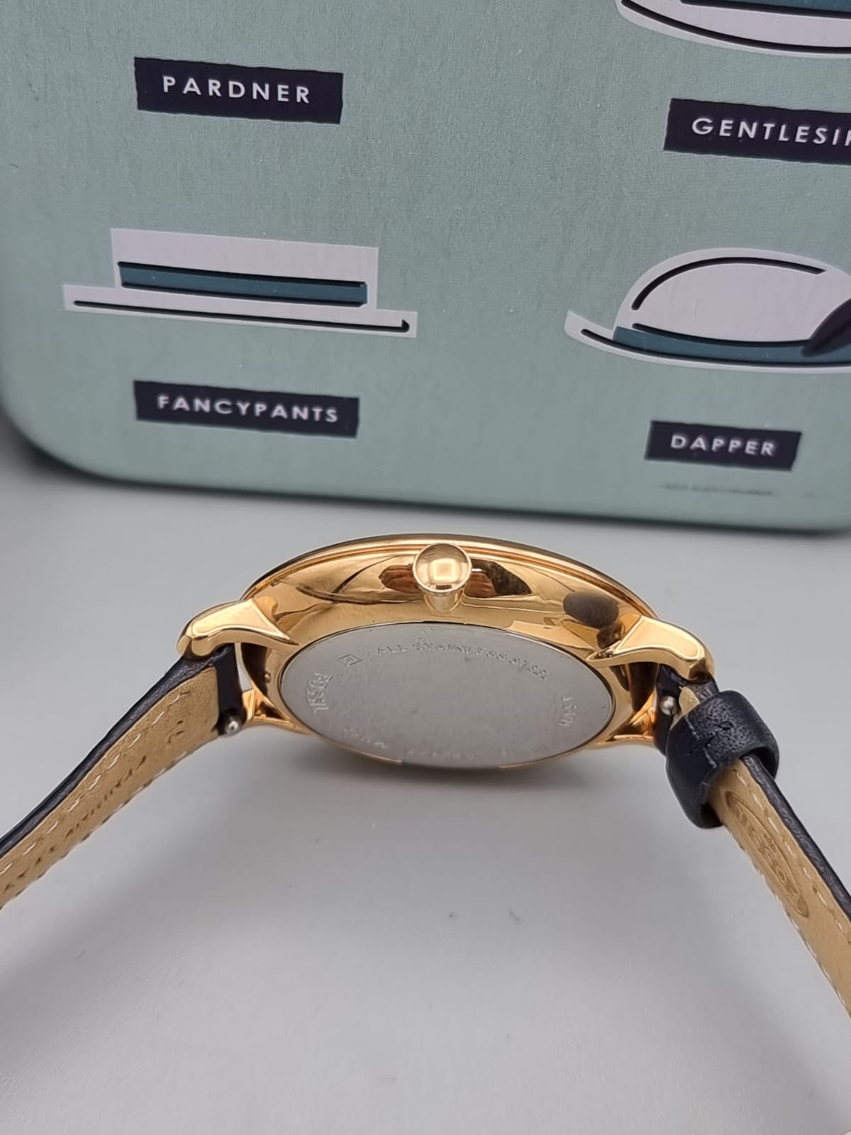 FOSSIL Jacqueline Silver Dial Navy Leather Quartz Ladies Watch ES3843