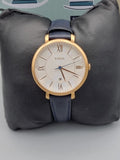 FOSSIL Jacqueline Silver Dial Navy Leather Quartz Ladies Watch ES3843