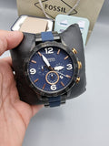 FOSSIL Nate Chronograph Blue Dial Men's Watch JR1494