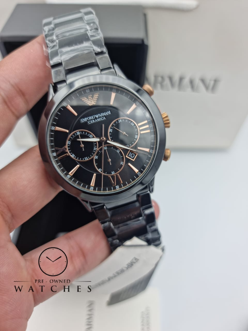 Emporio Armani Giovanni Analog Black Dial Men's Watch-AR70006