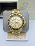 MICHAEL KORS Everest Light Champagne Dial Gold-tone and Horn Acetate Ladies Watch MK5874
