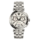 Versace Men’s Quartz Swiss Made Stainless Steel White Dial 45mm Watch VBR040017