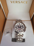 Versace Men’s Quartz Swiss Made Stainless Steel White Dial 45mm Watch VBR040017
