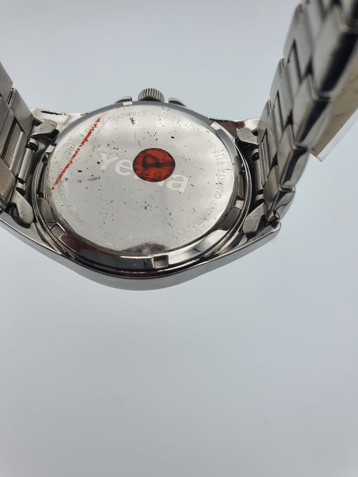 Yema Men's Watch Orange Dial Stainless Steel Silver Chain ymhf1102