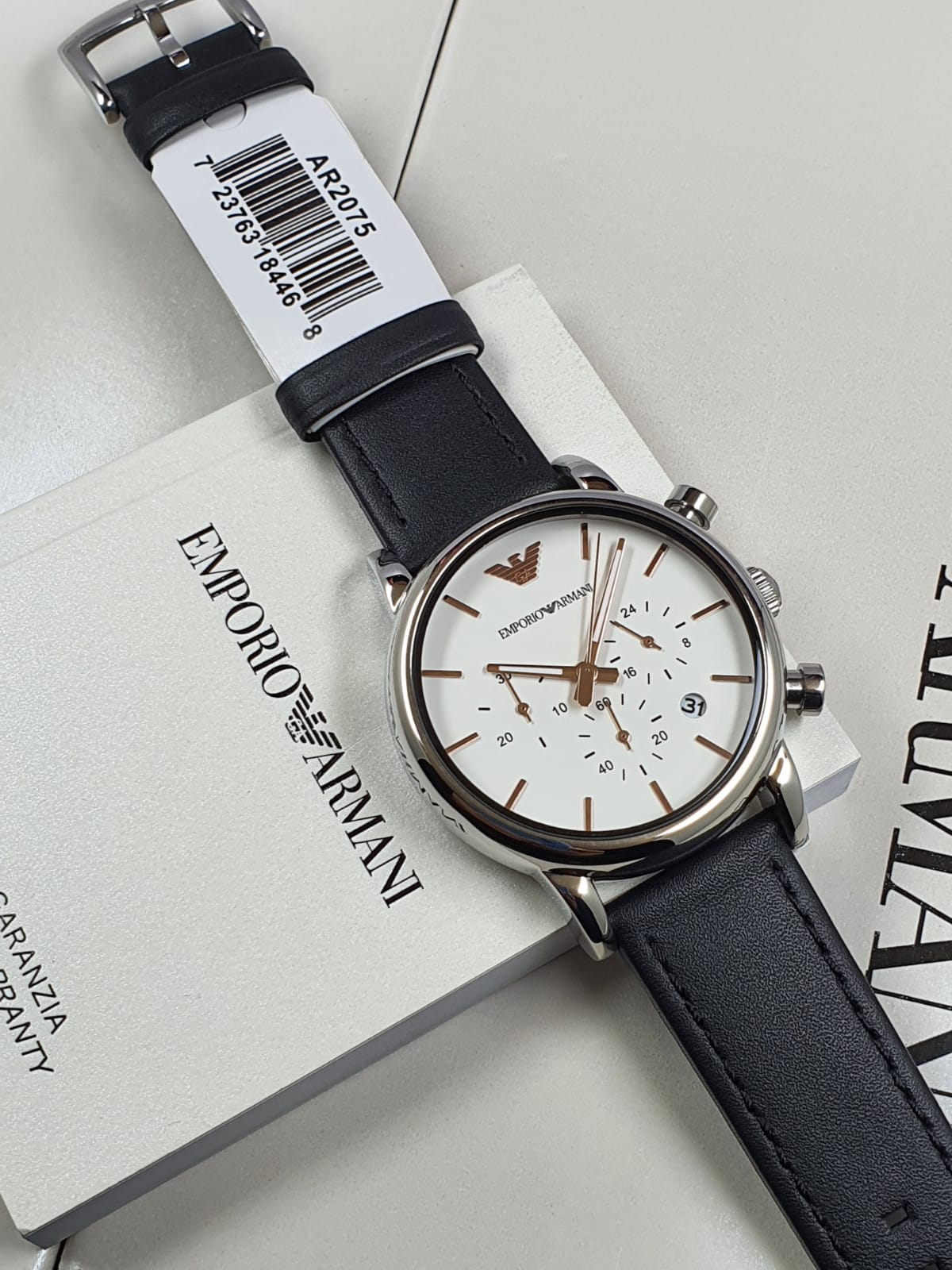 Emporio Armani Analog White Dial Men's Watch-AR2075