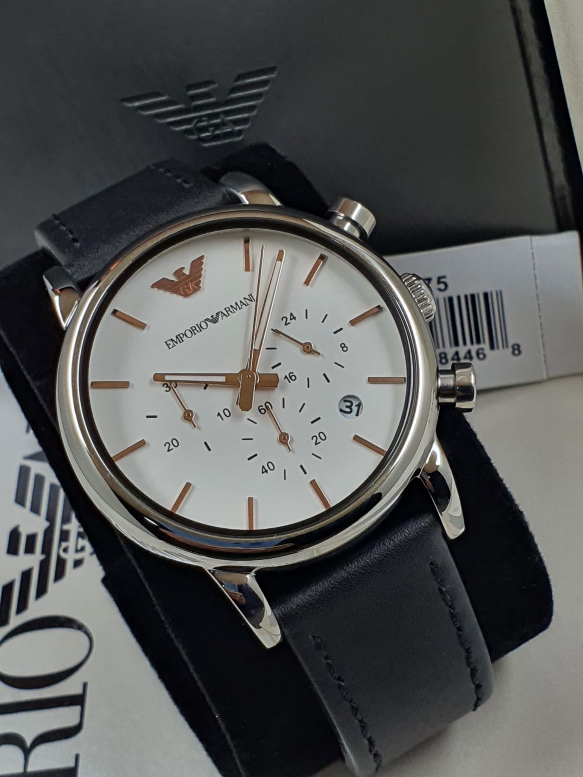 Emporio Armani Analog White Dial Men's Watch-AR2075