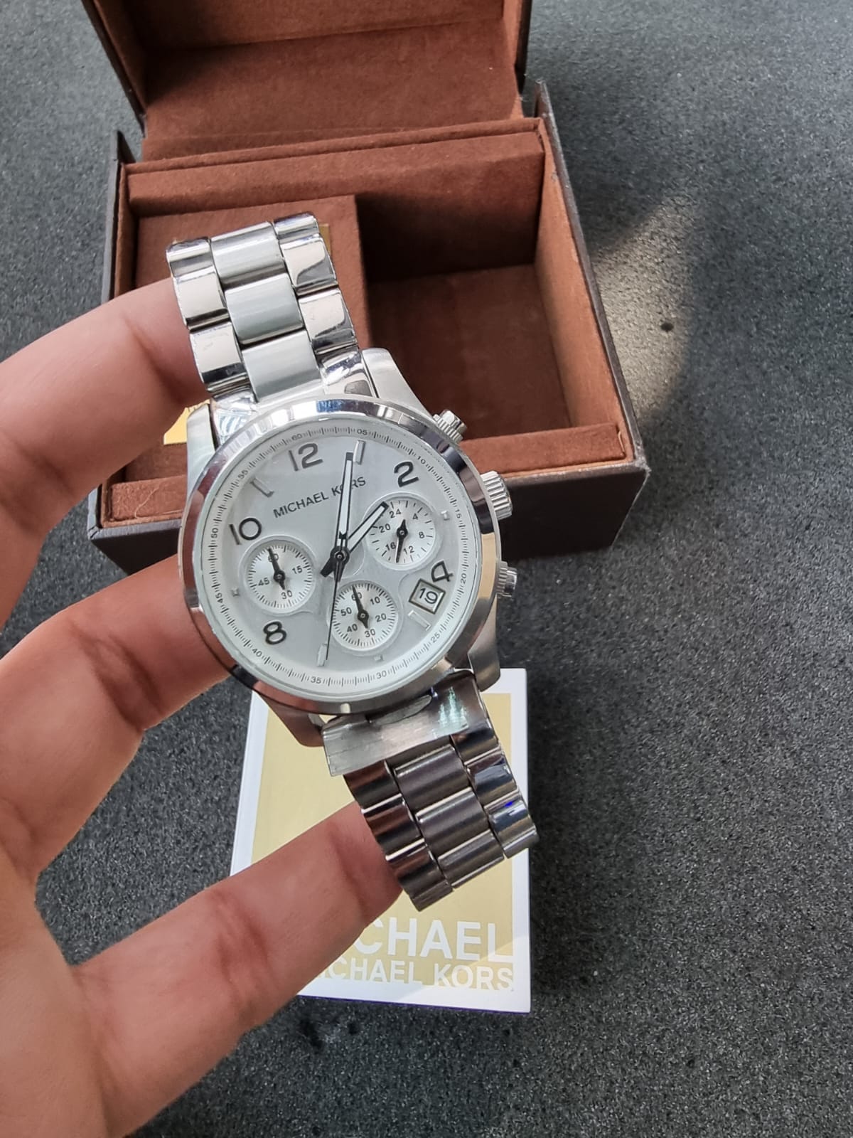Michael Kors Silver Midsized Chronograph Ladies Watch MK5076