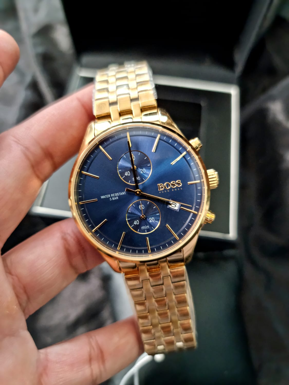 Hugo Boss Men’s Chronograph Stainless Steel Blue Dial 42mm Watch 1513841
