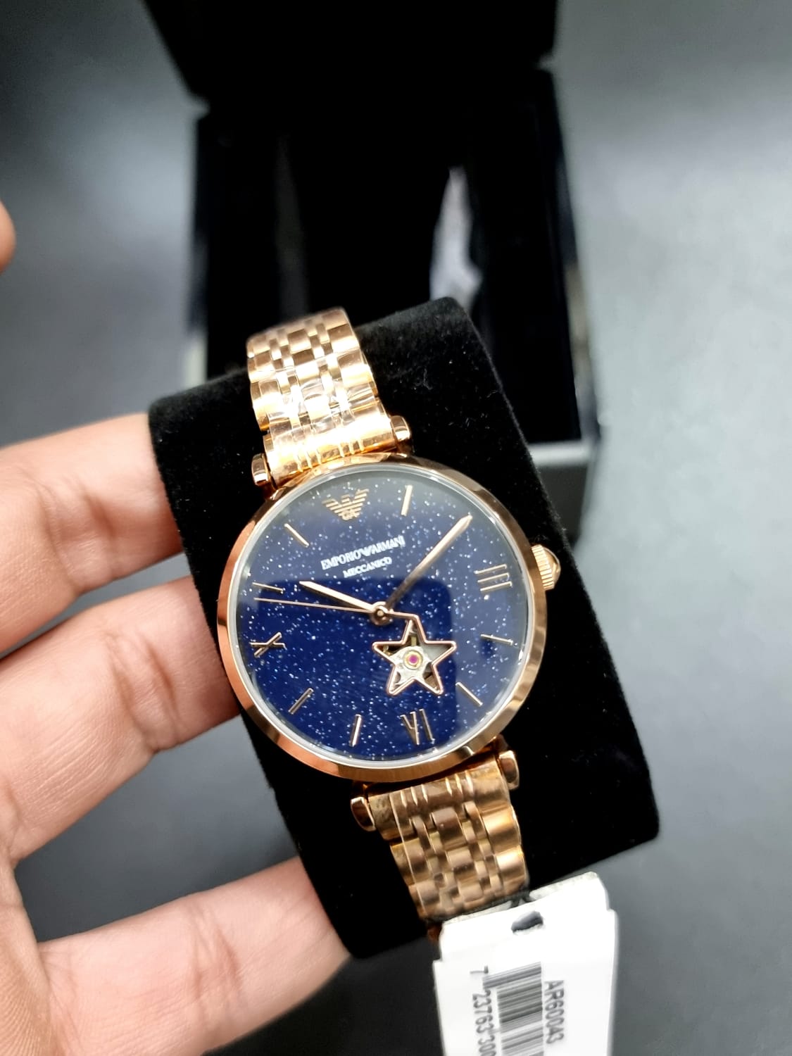 Emporio Armani Women’s Automatic Stainless Steel Blue Dial 34mm Watch AR60043