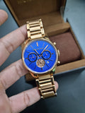 MICHAEL KORS Chronograph Blue Dial Rose Gold-tone Men's Watch MK5911
