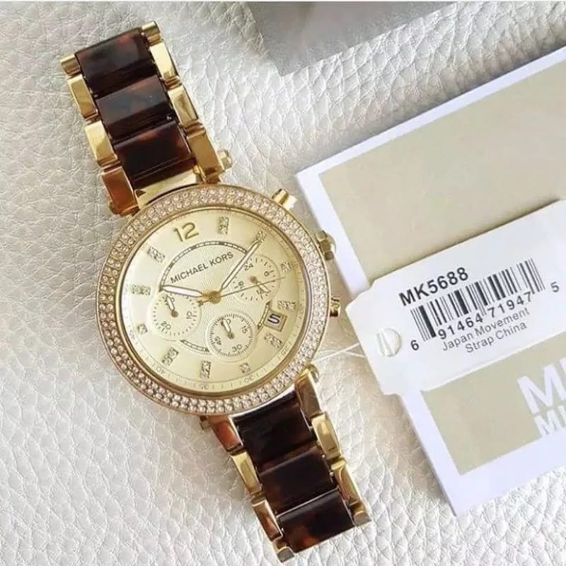 MICHAEL KORS Parker Chronograph Gold Dial Ladies Watch MK5688