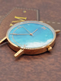 JEAN MORTIMER ( JM ) women's Swiss made Quartz Leather Strap Blue dial 38mm watch 219080118/2