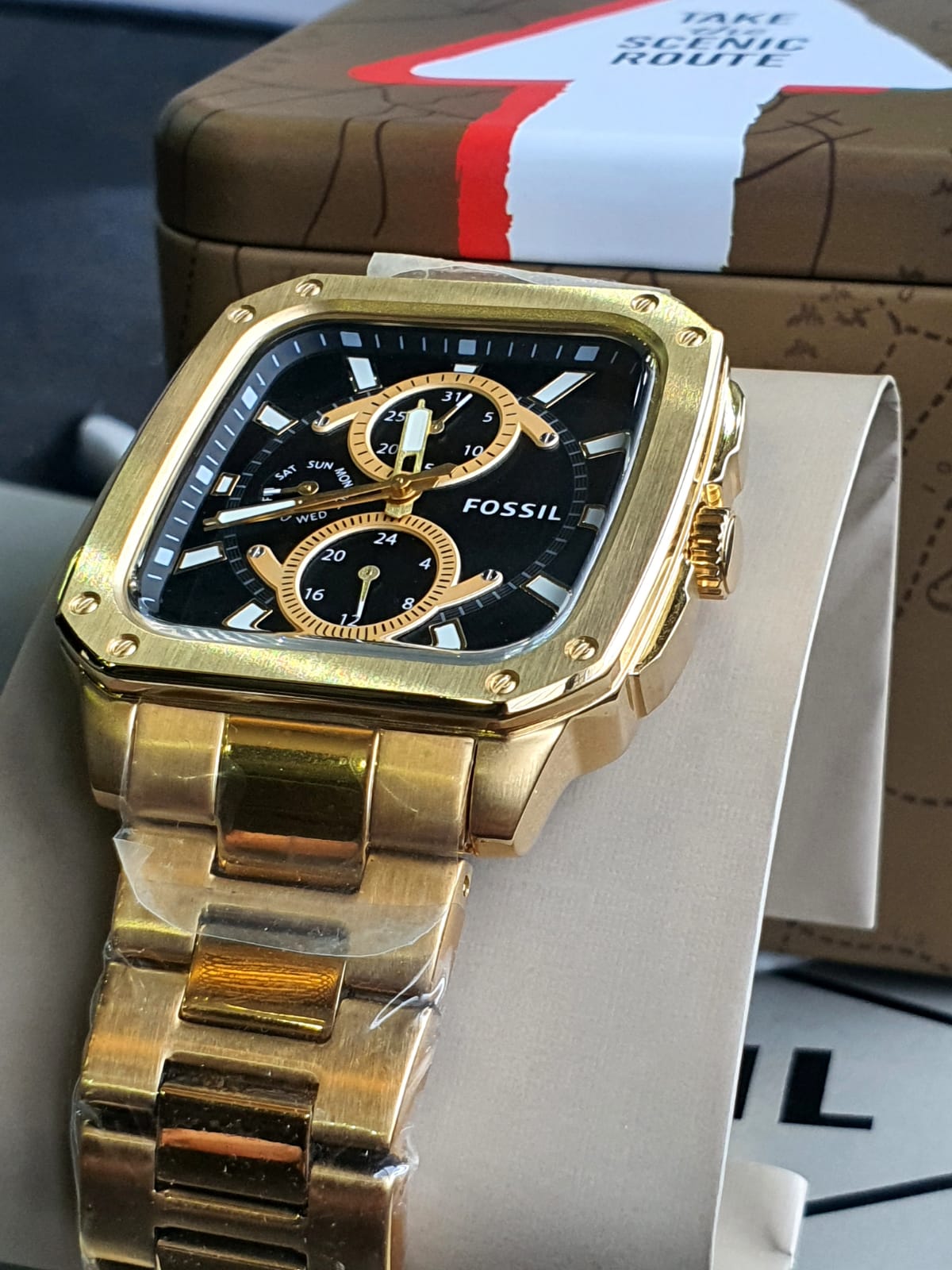 Multifunction Gold-Tone Stainless Steel Watch