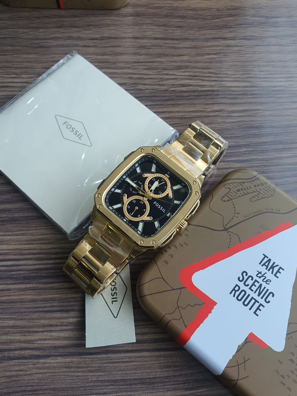 Multifunction Gold-Tone Stainless Steel Watch