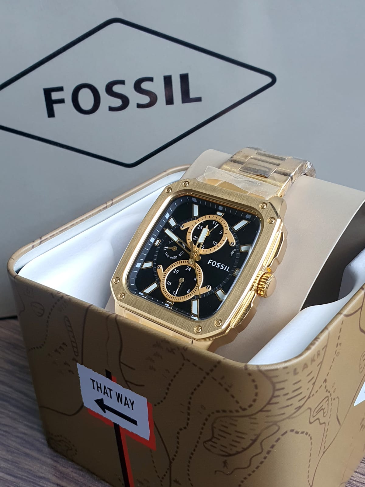 Multifunction Gold-Tone Stainless Steel Watch