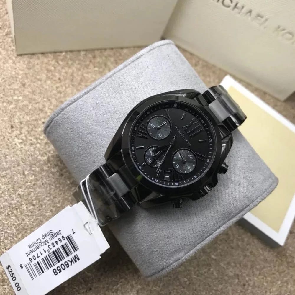 Michael Kors Women’s Quartz Stainless Steel Black Dial 39mm Watch MK6058