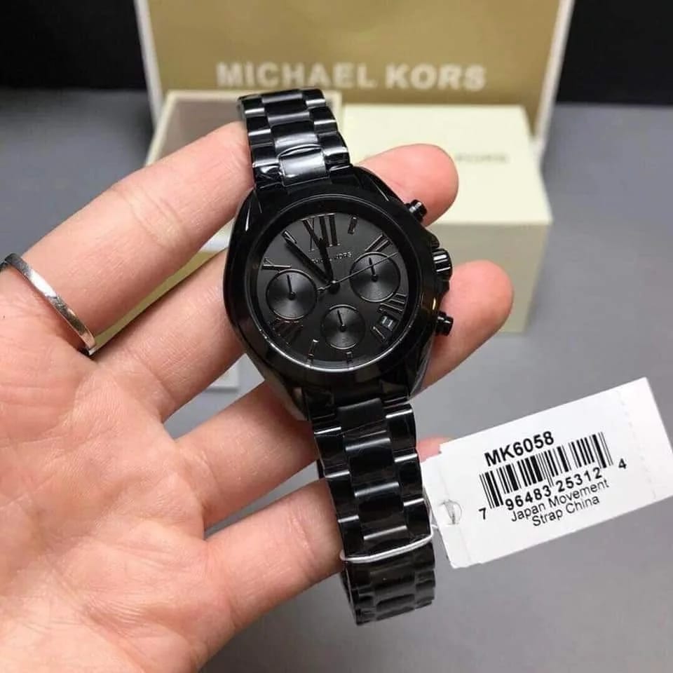 Michael Kors Women’s Quartz Stainless Steel Black Dial 39mm Watch MK6058