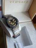 Versace Grace Logo Black Stainless Steel Black Dial Chronograph Quartz Watch for Gents – VEZ900521