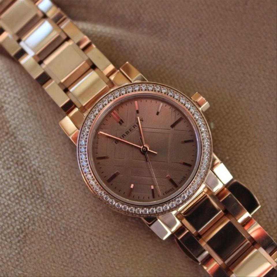 BURBERRY Rose Dial Diamond-set Bezel Rose Gold-tone Ladies Watch BU9225