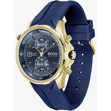 Hugo Boss Men’s Quartz Blue Silicone Strap Blue Dial 46mm Watch 1513822