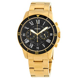 Fossil Men’s Chronograph Quartz Gold Stainless Steel Black Dial 44mm Watch FS5267
