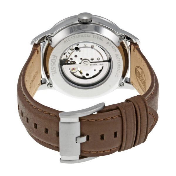Fossil Men s Automatic Leather Strap Black Dial 44mm Watch ME3061 Pre OwnedWatches