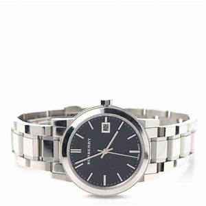 BURBERRY Black Check Stamped Dial Stainless Steel Ladies Watch BU9101
