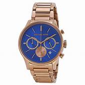 MICHAEL KORS Chronograph Blue Dial Rose Gold-tone Men's Watch MK5911