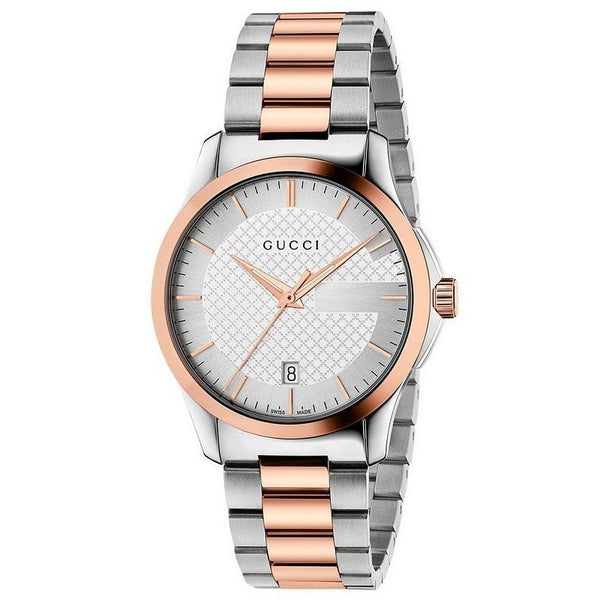 Gucci Men's Swiss Made Quartz Stainless Steel Silver Dial 38mm
