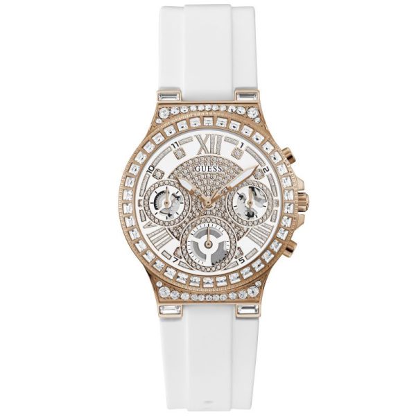 Guess Women’s Quartz White Silicone Strap White Dial 36mm Watch GW0257L2 Hover Image