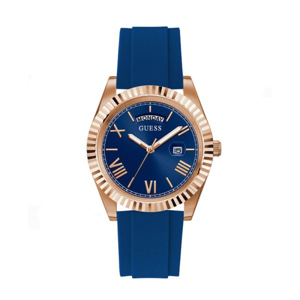 Guess Men’s Quartz Blue Silicone Strap Blue Dial 42mm Watch GW0335G2 Hover Image