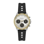 Guess Women’s Quartz Black Silicone Strap White Dial 36mm Watch W1292L1