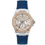 Guess Women’s Quartz Blue Silicone Strap Rose Gold & White Dial 39mm Watch W1291L2