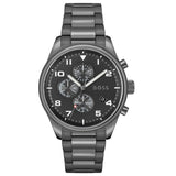 Hugo Boss Men’s Quartz Grey Stainless Steel Grey Dial 44mm Watch 1513991