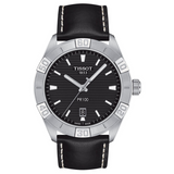 TISSOT Men’s Swiss Made Quartz Black Leather Strap Black Dial 42mm Watch T101.610.16.051.00