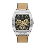 Guess Men’s Quartz Beige Silicone & Leather Strap Black Dial 43mm Watch GW0202G3