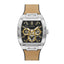 Guess Men’s Quartz Beige Silicone & Leather Strap Black Dial 43mm Watch GW0202G3