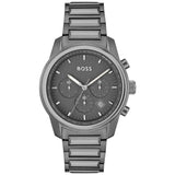 Hugo Boss Men’s Quartz Grey Stainless Steel Grey Dial 44mm Watch 1514005