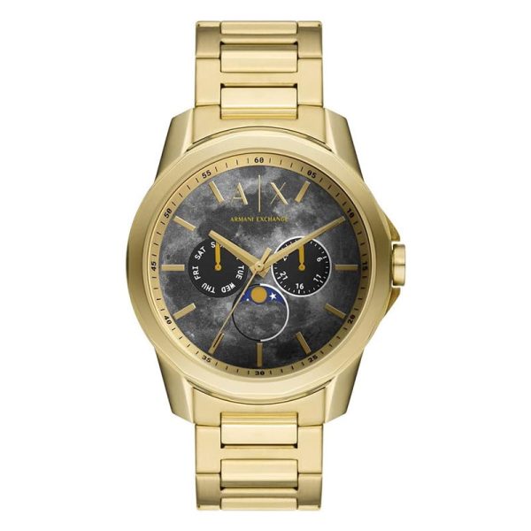 Armani Exchange Men’s Quartz Gold Stainless Steel Grey Dial 44mm Watch AX1737 Hover Image