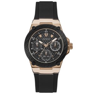 Guess Women’s Quartz Black Silicone Strap Black Dial 39mm Watch W1094L6 Hover Image