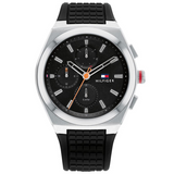 Tommy Hilfiger Men’s Quartz Black Silicone Strap Black Dial 44mm Watch 1791898