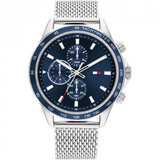 Tommy Hilfiger Men’s Quartz Silver Stainless Steel Blue Dial 44mm Watch 1792018