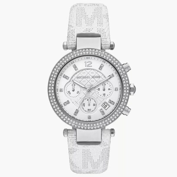 Michael Kors Women’s Quartz White Leather Strap White Dial 39 mm Watch MK7226 Hover Image