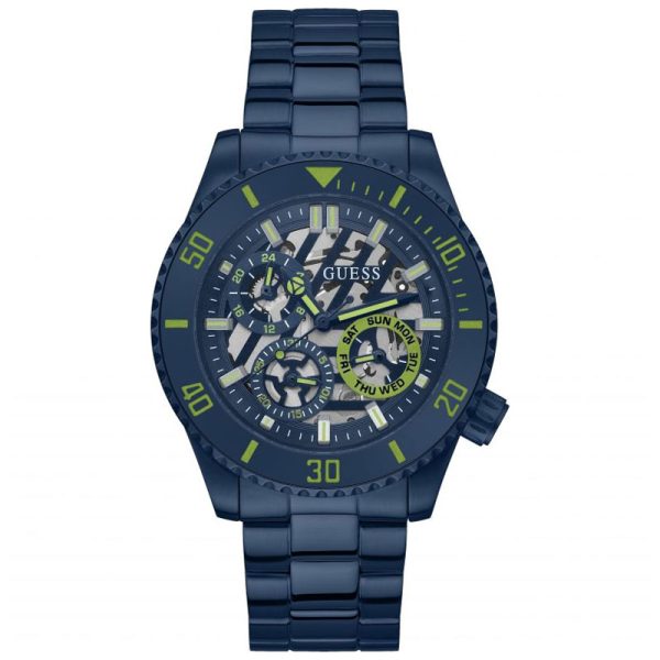 Guess Men’s Quartz Navy Blue Stainless Steel Navy Blue Dial 45mm Watch GW0488G4 Hover Image
