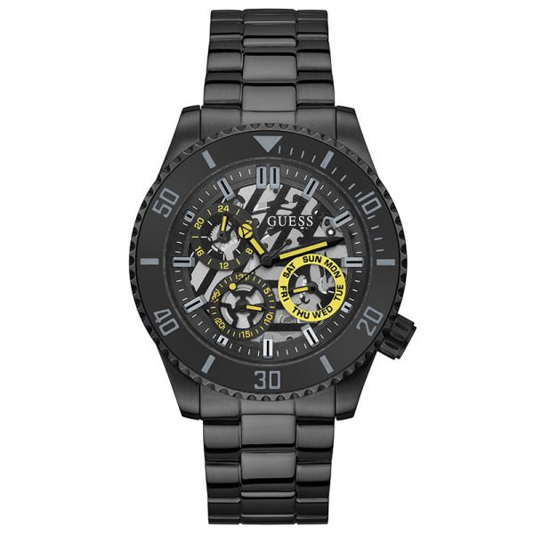 Guess Men’s Quartz Black Stainless Steel Black Dial 45mm Watch GW0488G3 Hover Image