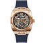 Guess Men’s Quartz Blue Silicone Strap Black Dial 43mm Watch GW0569G3
