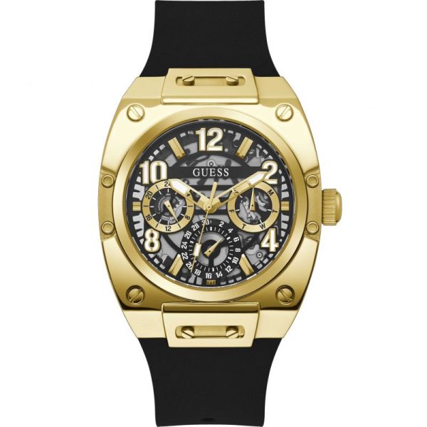 Guess Men’s Quartz Black Silicone Strap Black Dial 43mm Watch GW0569G2 Hover Image